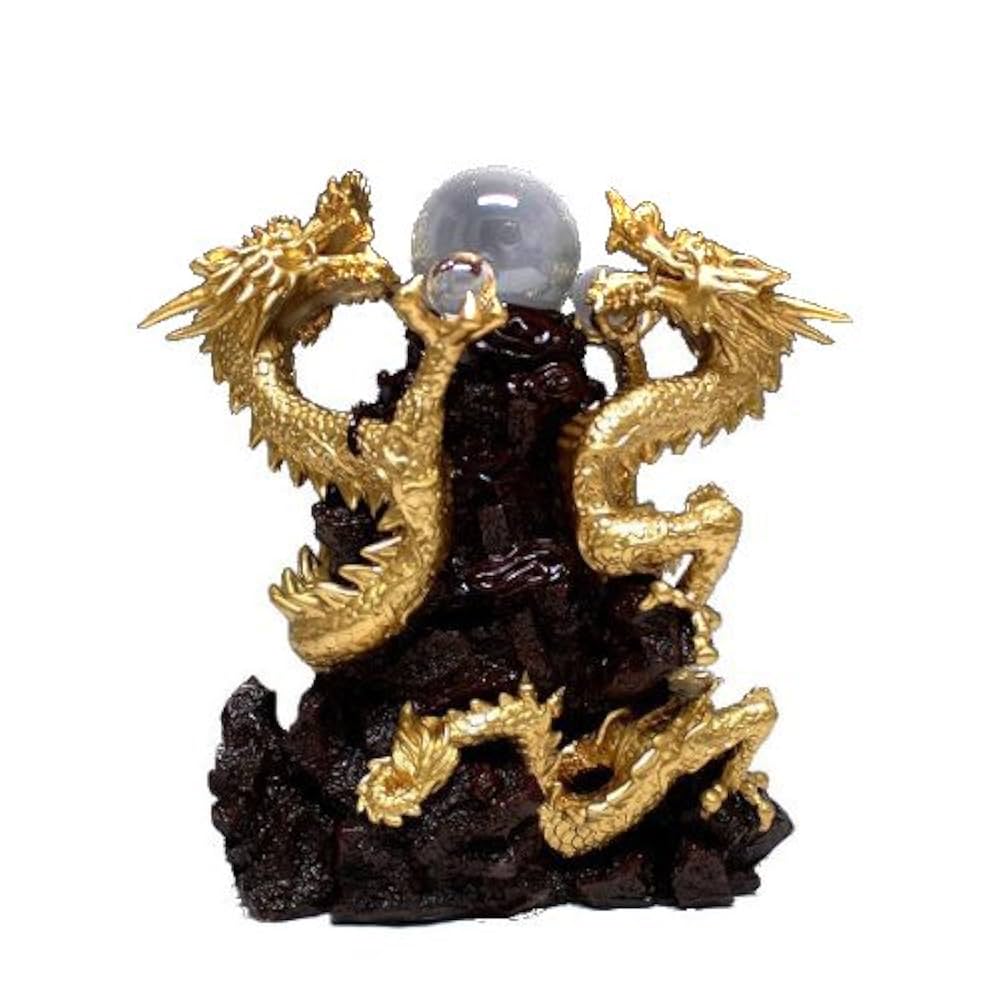 Amazon.co.jp: 風水山水龍 双龍（大）34cm 置物 : DIY・工具
